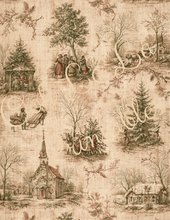Load image into Gallery viewer, Winter Holiday Toile- Ooh La La Printables