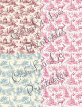 Load image into Gallery viewer, Toile de Jouy Papers- Ooh La La Printables