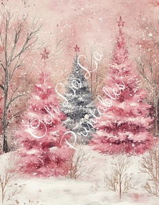 Pink Christmas Trees, Snowmen, & Nutcracker Bundle- Ooh La La Printables