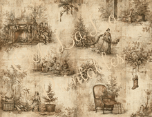 Load image into Gallery viewer, Winter Holiday Toile- Ooh La La Printables