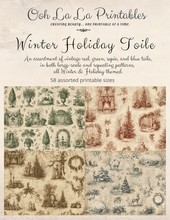 Load image into Gallery viewer, Winter Holiday Toile- Ooh La La Printables