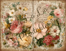 Load image into Gallery viewer, Vintage Floral No-Sew Journal Techniques Class w/Printables- Ooh La La Printables