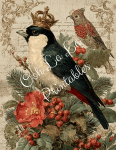 Royal Christmas Birds- Ooh La La Printables