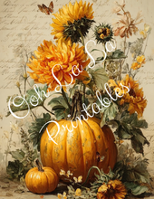 Load image into Gallery viewer, Orange Pumpkins &amp; Sunflowers- Ooh La La Printables