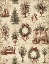 Load image into Gallery viewer, Winter Holiday Toile- Ooh La La Printables