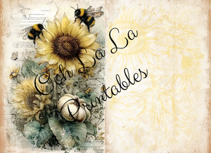 White Pumpkins & Sunflowers Journal Bundle- Ooh La La Printables