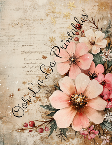 Pink Christmas Florals-Ooh La La Printables