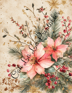 Pink Christmas Florals-Ooh La La Printables