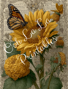 Orange Pumpkins & Sunflowers- Ooh La La Printables