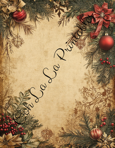 Christmas Floral & Cardinals (Vibrant)- Ooh La La Printables