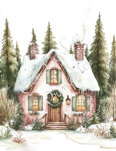 Snowy Christmas Cottages- Ooh La La Printables