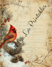 Load image into Gallery viewer, Christmas Floral &amp; Cardinals (Vibrant)- Ooh La La Printables