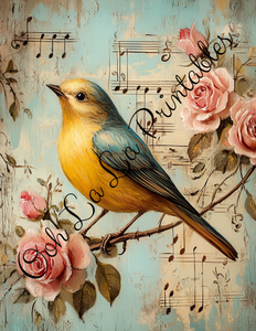 Birds with Pink Roses Bundle- Ooh La La Printables