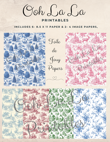 Toile de Jouy Papers- Ooh La La Printables