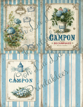 Load image into Gallery viewer, Bleu French Stripes- Ooh La La Printables