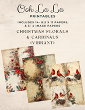 Load image into Gallery viewer, Christmas Floral &amp; Cardinals (Vibrant)- Ooh La La Printables