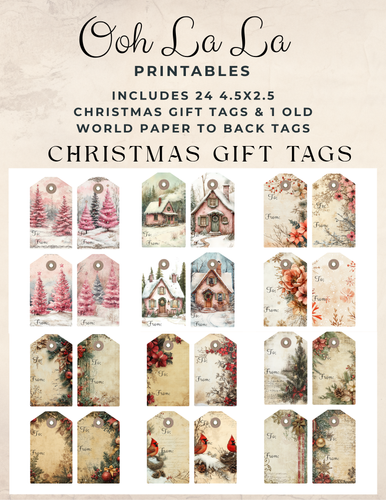 Christmas Gift Tags- Ooh La La Printables