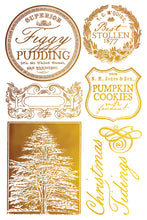 Load image into Gallery viewer, 2025 Winter Holiday Collection Iron Orchid Figgy &amp; Flourish Foil Transfer 8x12- 8 page Pad