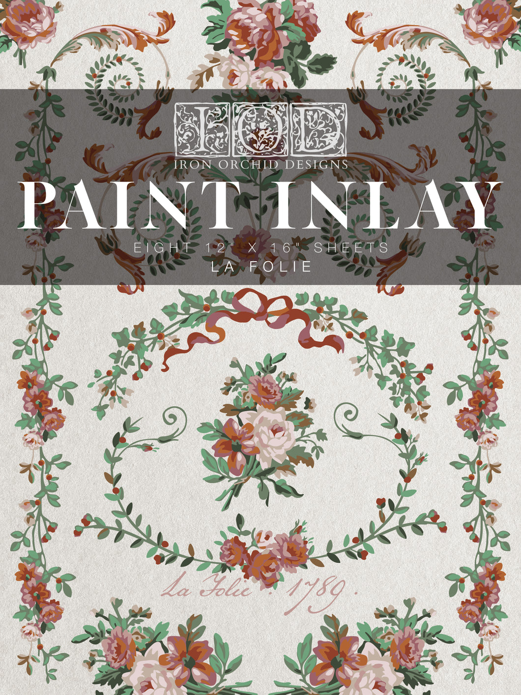 2025 Winter Holiday  Collection Iron Orchid La Folie Paint Inlay 12x16 pad