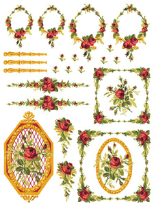 IRON ORCHID PETITE FLEUR RED PAINT INLAY 4- 12"X16" PAGES *free class included*