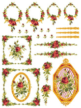 Load image into Gallery viewer, IRON ORCHID PETITE FLEUR RED PAINT INLAY 4- 12&quot;X16&quot; PAGES *free class included*