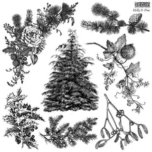 Load image into Gallery viewer, 2025 Winter Holiday Collection Iron Orchid Holly &amp; Pine 12x12 Stamp