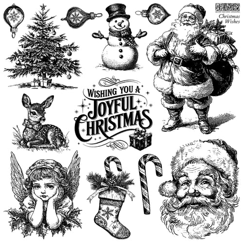 2025 Winter Holiday Collection Iron Orchid Christmas Wishes  12x12 Stamp
