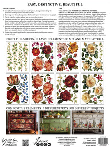 IRON ORCHID COLLAGE DE FLEURS 8- 12"X16" TRANSFER SHEETS *free class included*