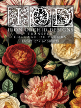 Load image into Gallery viewer, IRON ORCHID COLLAGE DE FLEURS 8- 12&quot;X16&quot; TRANSFER SHEETS *free class included*