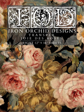 Load image into Gallery viewer, SPRING 2024 IRON ORCHID JOIE DES ROSES  8- 12&quot;X16&quot; TRANSFER SHEETS *free class included*