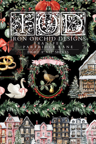 2025 Winter Holiday Collection Iron Orchid Partridge Lane Transfer 8x12- 8 page Pad