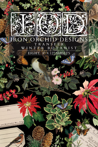 2025 Winter Holiday Collection Iron Orchid Winter Botanist Transfer 8x12- 8 page Pad