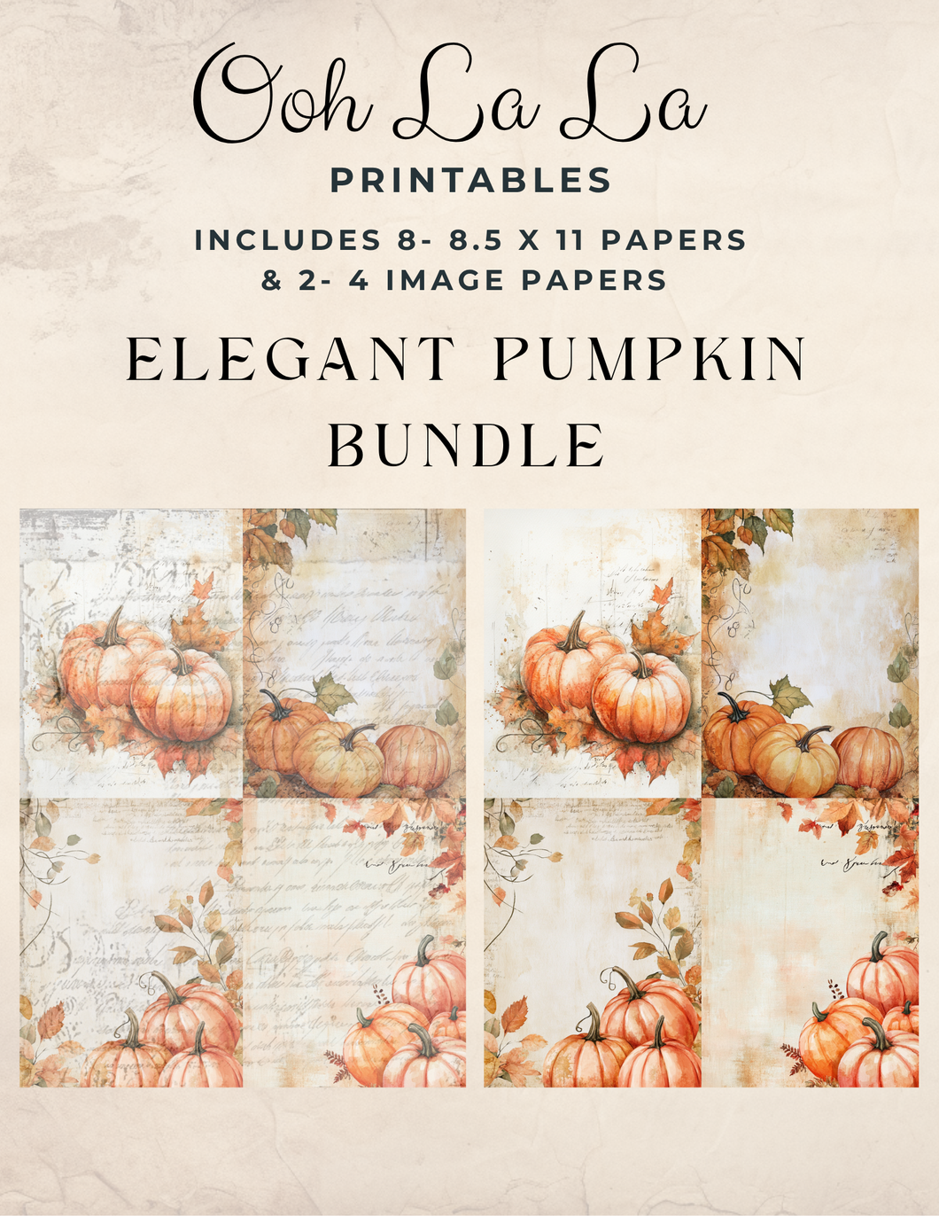 Elegant Pumpkin Bundle- Ooh La La Digital Printables