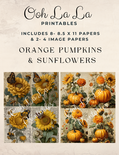 Orange Pumpkins & Sunflowers- Ooh La La Printables