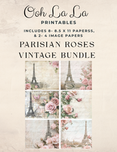 Load image into Gallery viewer, Parisian Roses Vintage Bundle w/Tags- Ooh La La Digital Printables