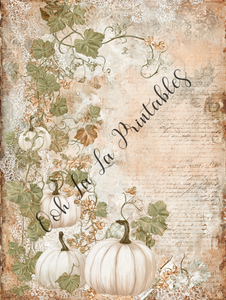 White & Orange Pumpkins Bundle- Ooh La La Digital Printables