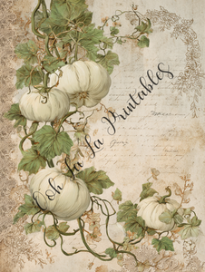 White & Orange Pumpkins Bundle- Ooh La La Digital Printables