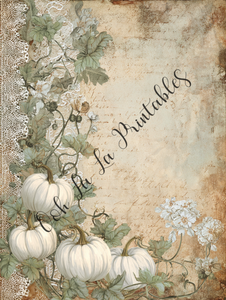 White & Orange Pumpkins Bundle- Ooh La La Digital Printables