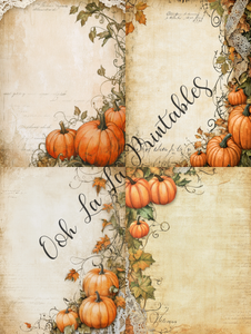 White & Orange Pumpkins Bundle- Ooh La La Digital Printables