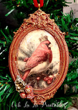 Load image into Gallery viewer, 2 Royal Bird Christmas Ornaments.            ~handcrafted~