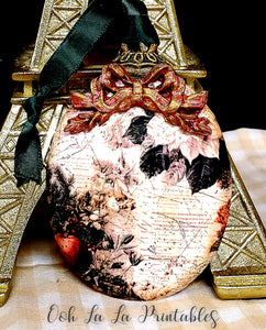 Christmas Floral Ornament ~handcrafted~