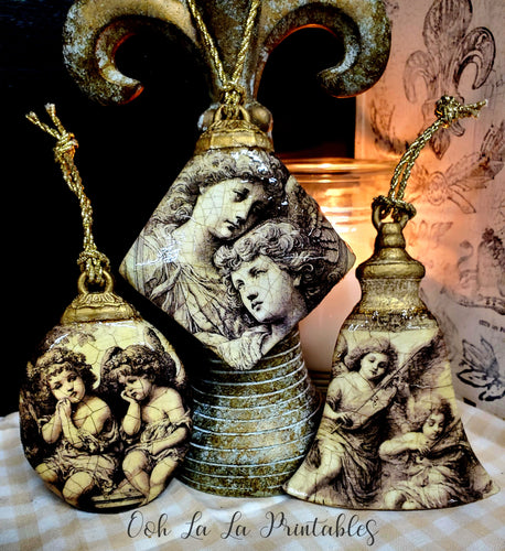 3 Renaissance Cherub Ornaments ~handcrafted~