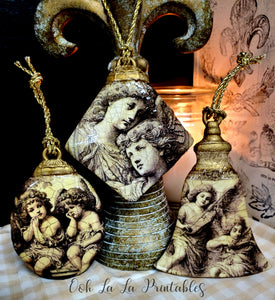 3 Renaissance Cherub Ornaments ~handcrafted~