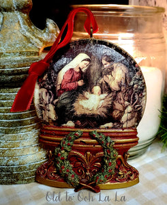 What Child Is This? Snow Globe Ornament ~handcrafted~