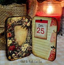 Load image into Gallery viewer, Victorian Christmas Altered Tin w/ Petite Journal ~handcrafted~