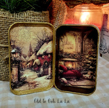 Load image into Gallery viewer, Victorian Christmas Altered Tin w/ Petite Journal ~handcrafted~