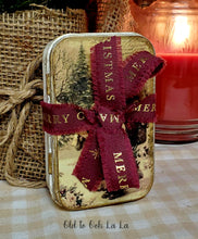 Load image into Gallery viewer, Victorian Christmas Altered Tin w/ Petite Journal ~handcrafted~