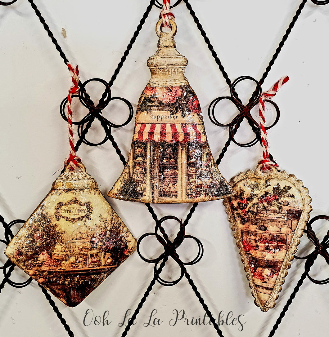 3 Christmas Patisserie Ornaments ~handcrafted~