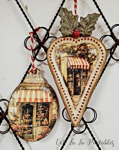 2 Christmas Patisserie Ornaments ~handcrafted~