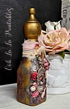 Load image into Gallery viewer, Ooh La La Floral Birdcage Altered Glass Bottle